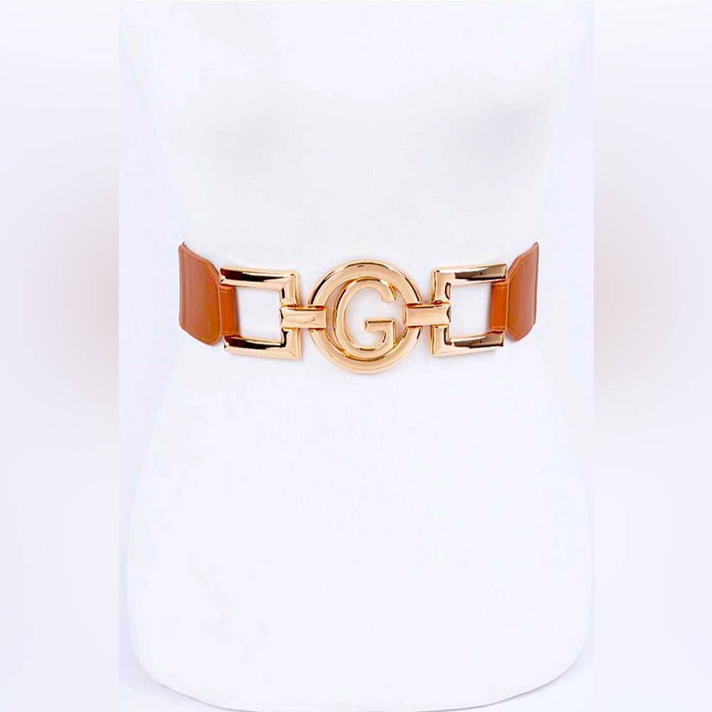 Plus Size Gold G Logo Waist Chain Statement Belt